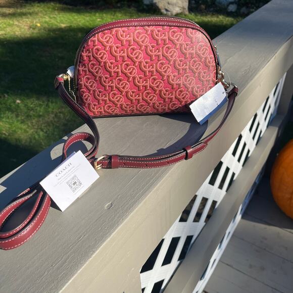 COACH NWT Monogram Madi Crossbody, Sold Out Online, Pink & Maroon - Picture 9 of 10